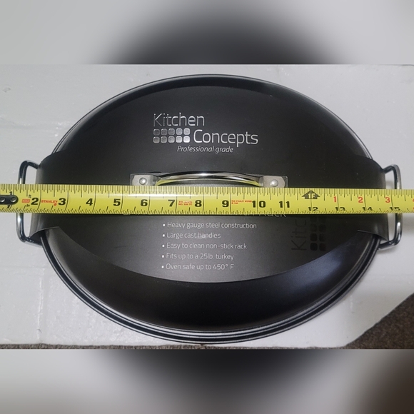 Kitchen Concepts Black Large Roaster Pan with Rack - Picture 4 of 6